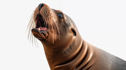 Sea lion begging for food. AI Generative. - obrazy, fototapety, plakaty