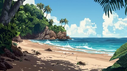 Beach empty outdoor scenario