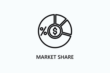 Fototapeta premium Market share vector, icon or logo sign symbol illustration