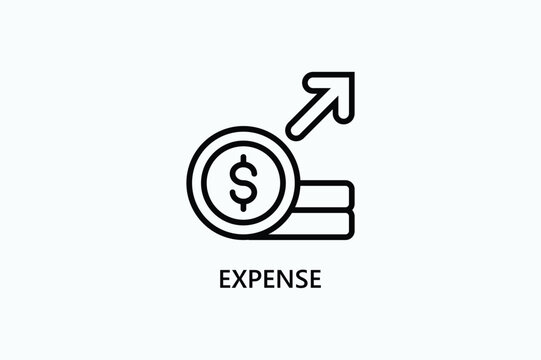 Expense vector, icon or logo sign symbol illustration
