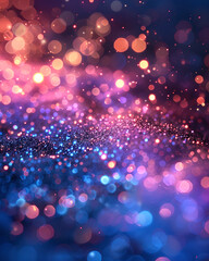 Dark Blue and Pink	Glittering Lights with Dreamy Bokeh, 	banner, background for event invitation, New Year's or Christmas decoration, Party Time, Festival	Holiday, Birthday, Space for text