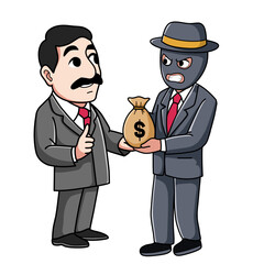 Cartoon vector illustration depicting political corruption. Police corruption, political scandal news, bribery and tax violations, government financial crimes, corrupt leader abstract metaphor.