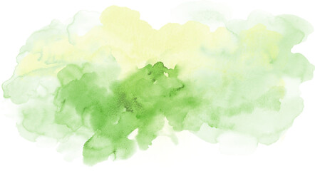 Green yellow watercolor stains.