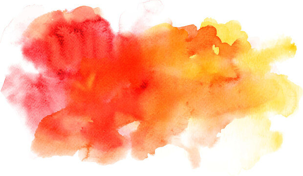 Red orange watercolor stains.