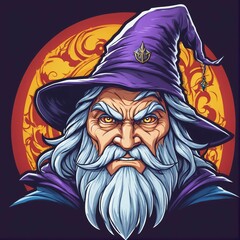 Wizard Logo Mascot for Sport and E-Sport Gaming Teams, Wizard Avatar