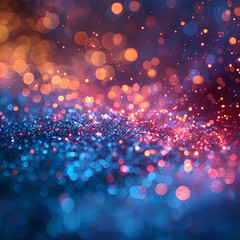 Dark Blue and Pink	Glittering Lights with Dreamy Bokeh, 	banner, background for event invitation,...