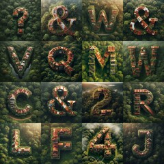 House in jungle lettering. AI generated illustration
