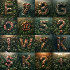 House in jungle lettering. AI generated illustration