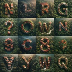 House in jungle lettering. AI generated illustration