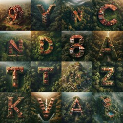 House in jungle lettering. AI generated illustration