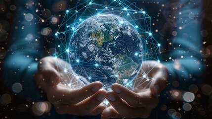 Person holding small earth in hands