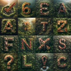 House in jungle lettering. AI generated illustration