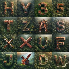 House in jungle lettering. AI generated illustration