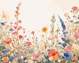 Flowers, flower fields, spring, flower beds, nature, scenery, full bloom,