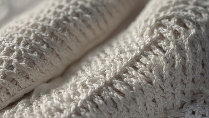 White knit with seam, ribbed, distinct texture, curved fabric.
