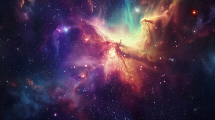 Cosmic planets star nebulae galaxy luminous background

