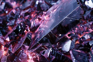 Fototapeta premium Hyper Realistic Gothic Fantasy Art of Large Broken Glass Shards, Featuring Cinematic Lighting and Insane Details.