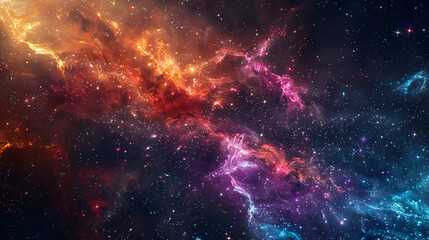 Fototapeta premium Cosmic planets star nebulae galaxy luminous background 