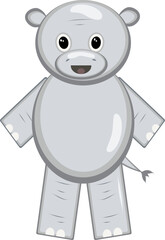 Cute cartoon hippo. Hippo on a white background. Vector illustration for design and print.