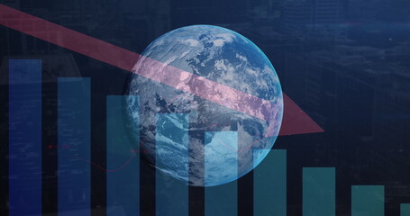 Image of data processing over globe