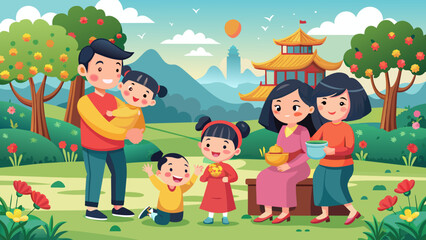 Obraz na płótnie Canvas happy-asian-family-enjoying-family-time-together-i