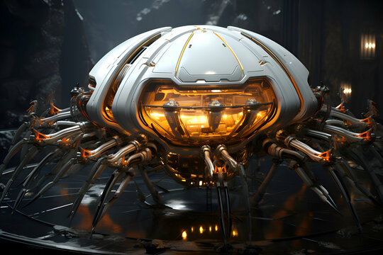 3D CG rendering of space ship. High resolution image gallery.