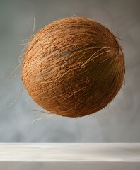 coconut on a black background
