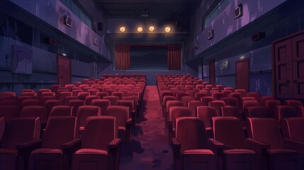Movie Theater empty indoor scenario