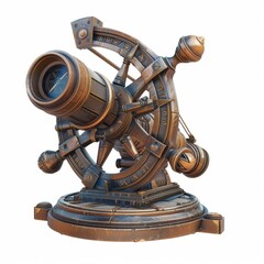  2D video game asset, Sextant. Single object, white background