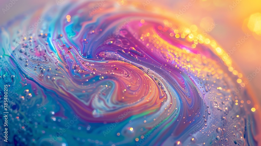 Poster abstract macro: a close-up photo of a soap bubble