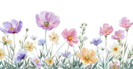 Obraz na płótnie Canvas PNG Spring flowers border nature outdoors blossom