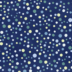 Deep blue polka dots seamless pattern. Kids modern spots. Geometric pattern.