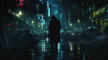 Occult detective stories, solving supernatural crimes with tech gadgets, dark city streets
