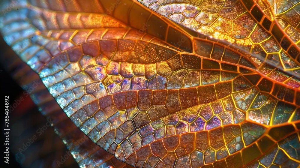 Wall mural textures and patterns: a photo macro close-up of the intricate patterns and textures on a dragonflys