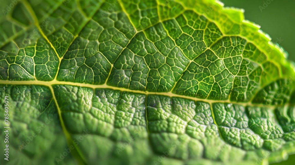 Wall mural textures and patterns: a photo macro close-up of the texture of a leaf
