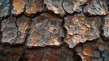 Textures and Patterns: A photo macro close-up of the rough texture of tree bark