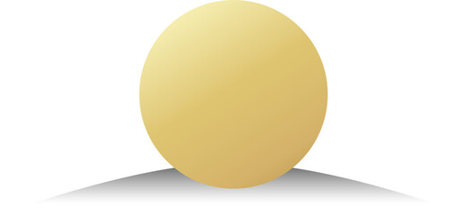 Gold paper circle and shadow. Element for design