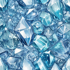 Beautiful blue crystals background, generative ai