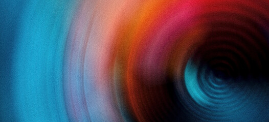 Obraz premium Abstract color swirl vortex grainy background noise texture dark blue orange red poster banner cover design