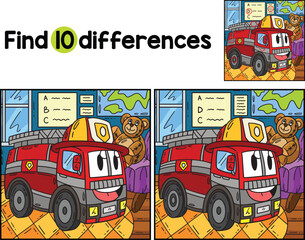 Firefighter Truck Toy Find The Differences