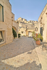 Narrow streets of the Italian city of Matera