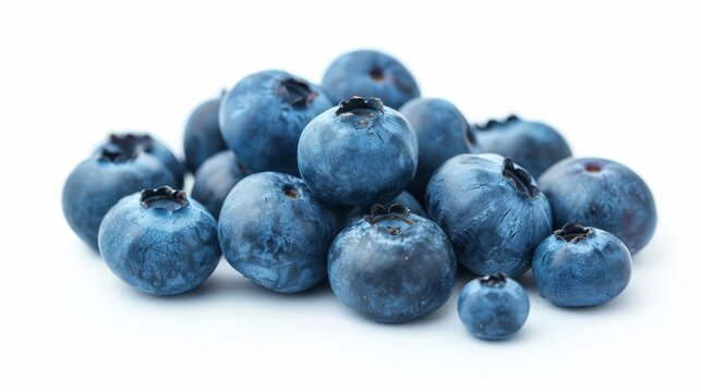 fresh blueberries isolated on white background healthy organic berries food photography