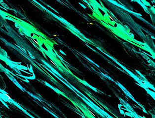 Check Seamless Pattern. Watercolor Imitation of Tartan Velvet Textile.. Tie Dye Retro Illustration for Denim. Stripes and Swirls Batik Jeans Background. Abstract Geometric Corduroy. Floral Diagonal.