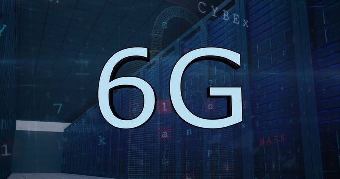 Image of 6g text data processing over computer servers