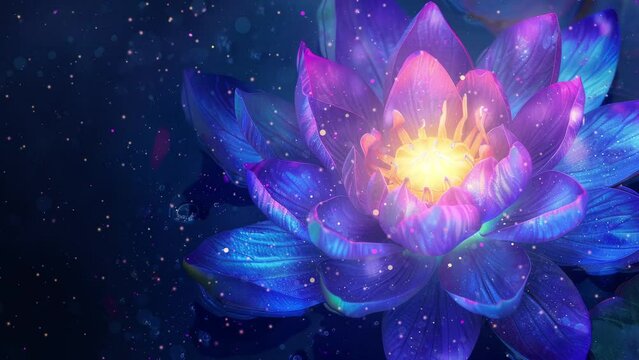 Lotus Flower in Tranquil Waters - Ethereal Harmony: Water Lily Dance in the Glow of Awareness