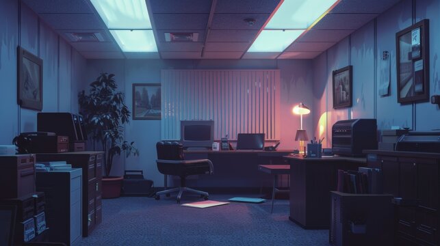 Office Breakroom empty indoor scenario