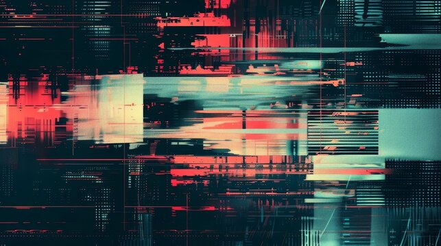 futuristic test screen glitch texture with distorted pixels and scanlines edgy retro illustration concept