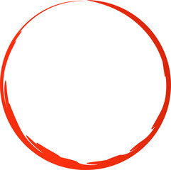 Red circle line brush. Grunge empty