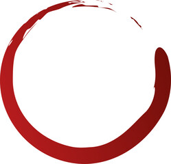 Red circle line brush. Grunge empty