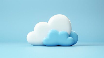A blue and white cloud with a white cloud on top of it